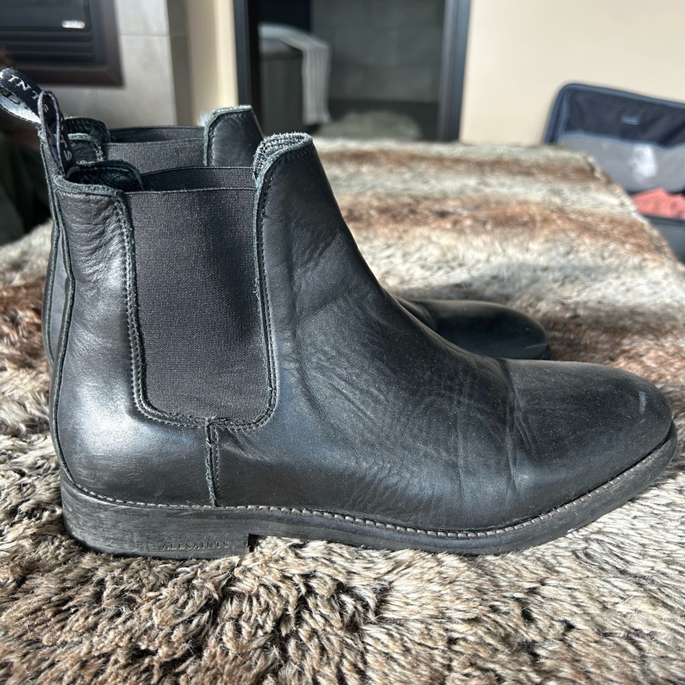 Black Leather All-Saints Boots